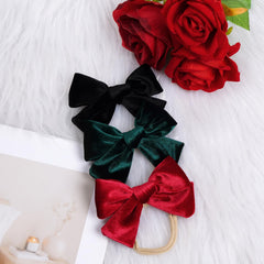 hoyuwak velvet baby bows green for Christmas styling and gentle hold