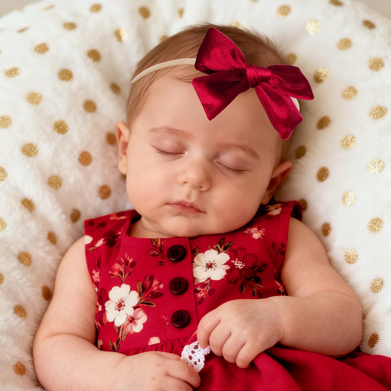 hoyuwak velvet baby bows Christmas photos ready accessory adds cuteness
