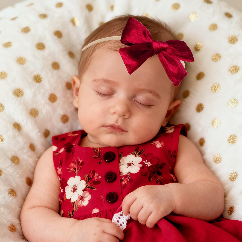hoyuwak velvet baby bows Christmas photos ready accessory adds cuteness