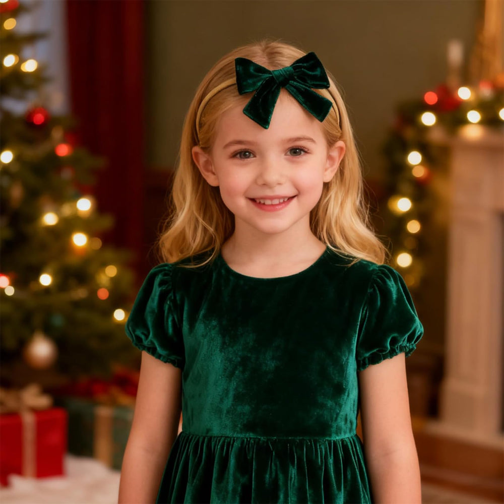 hoyuwak velvet baby bows headband non-slip design keeps bows in place