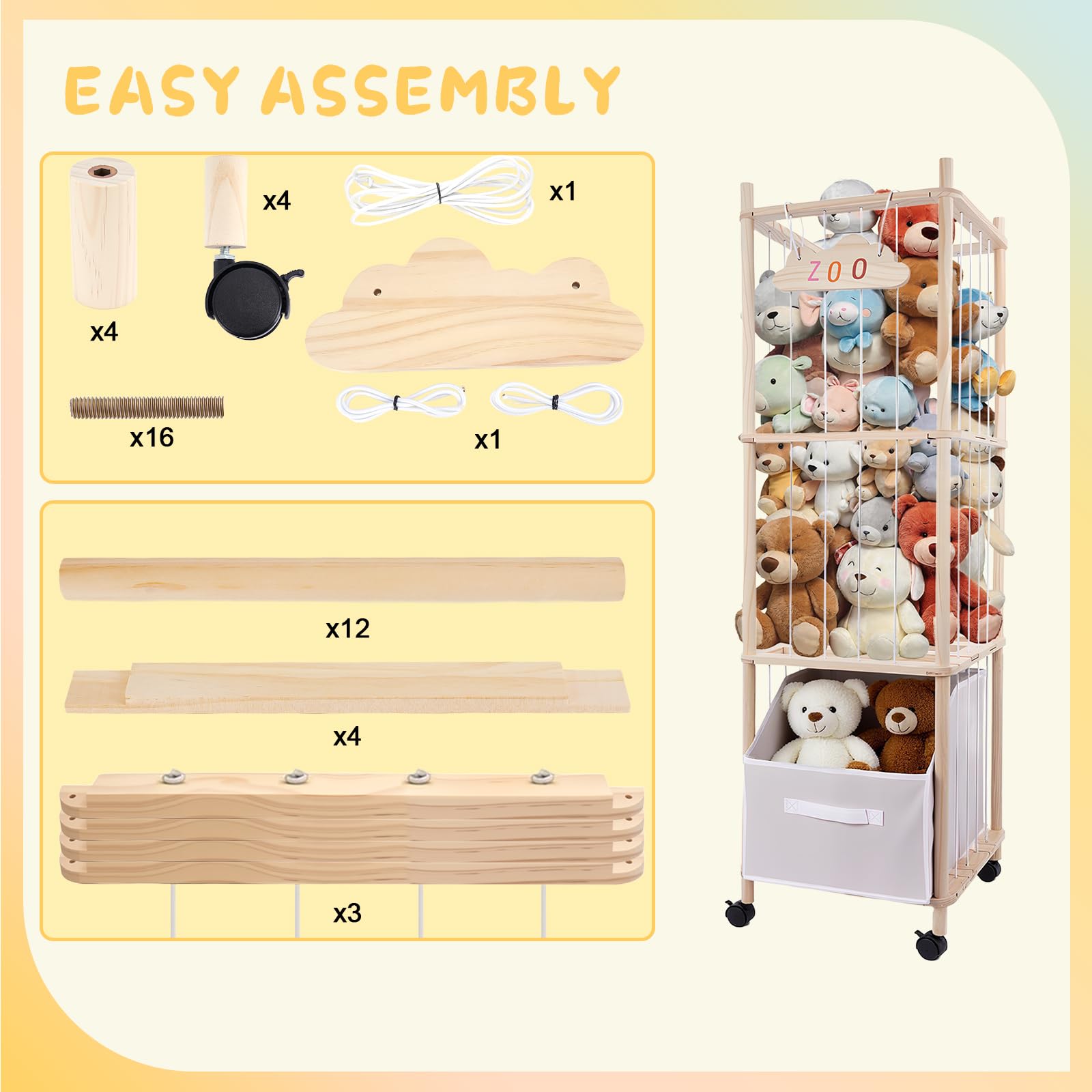HOYWOUL tool-free assembly with clear instructions for a simple setup