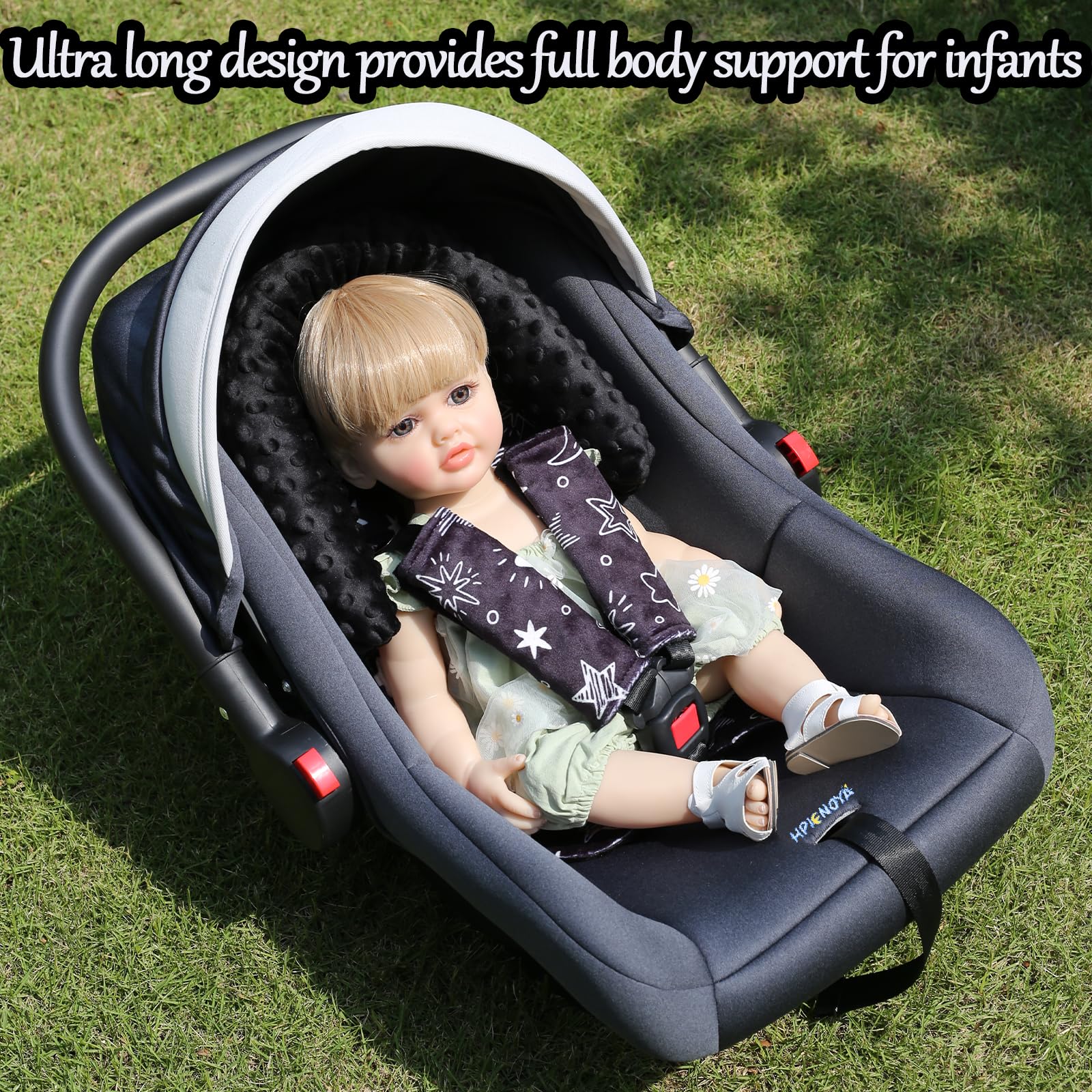 HPIENOYA baby seat headrest cushion in car seat provides plush comfort and secure fit