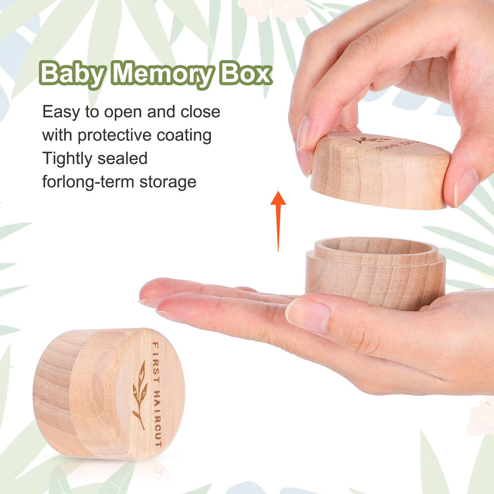 Hpmjz memorial box round wooden fetal hair case showcasing delicate preservation for newborn memories