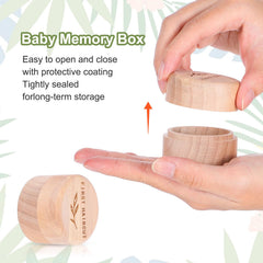 Hpmjz memorial box round wooden fetal hair case showcasing delicate preservation for newborn memories