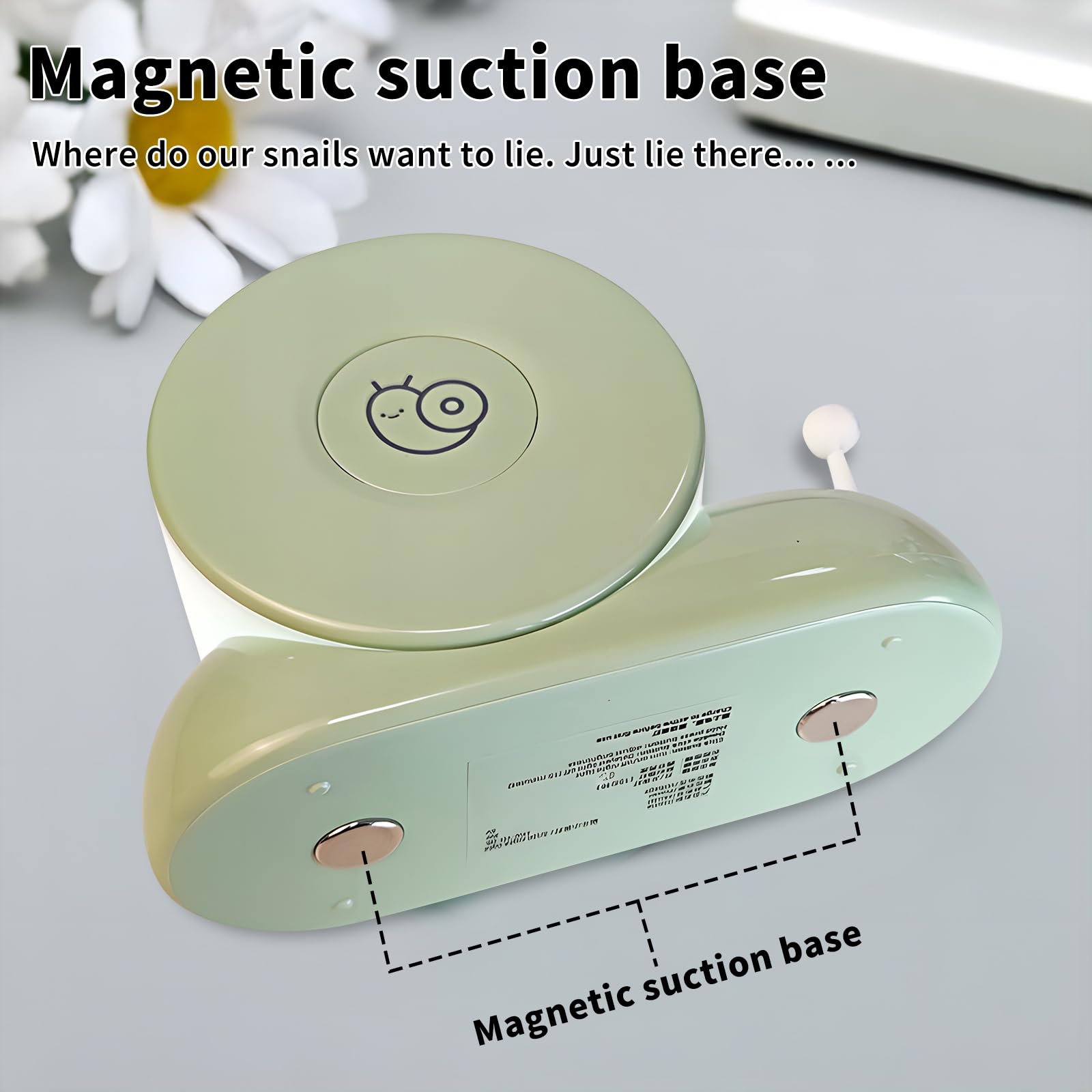 HPYDIY snail night light 6500K soft white for eye friendly glow.