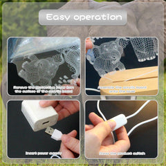 HPYDIY 3D elephant light showcases mesmerizing illusion on walls and surfaces.