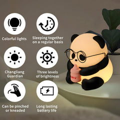 HPYDIY panda night light three brightness levels for bedtime or reading
