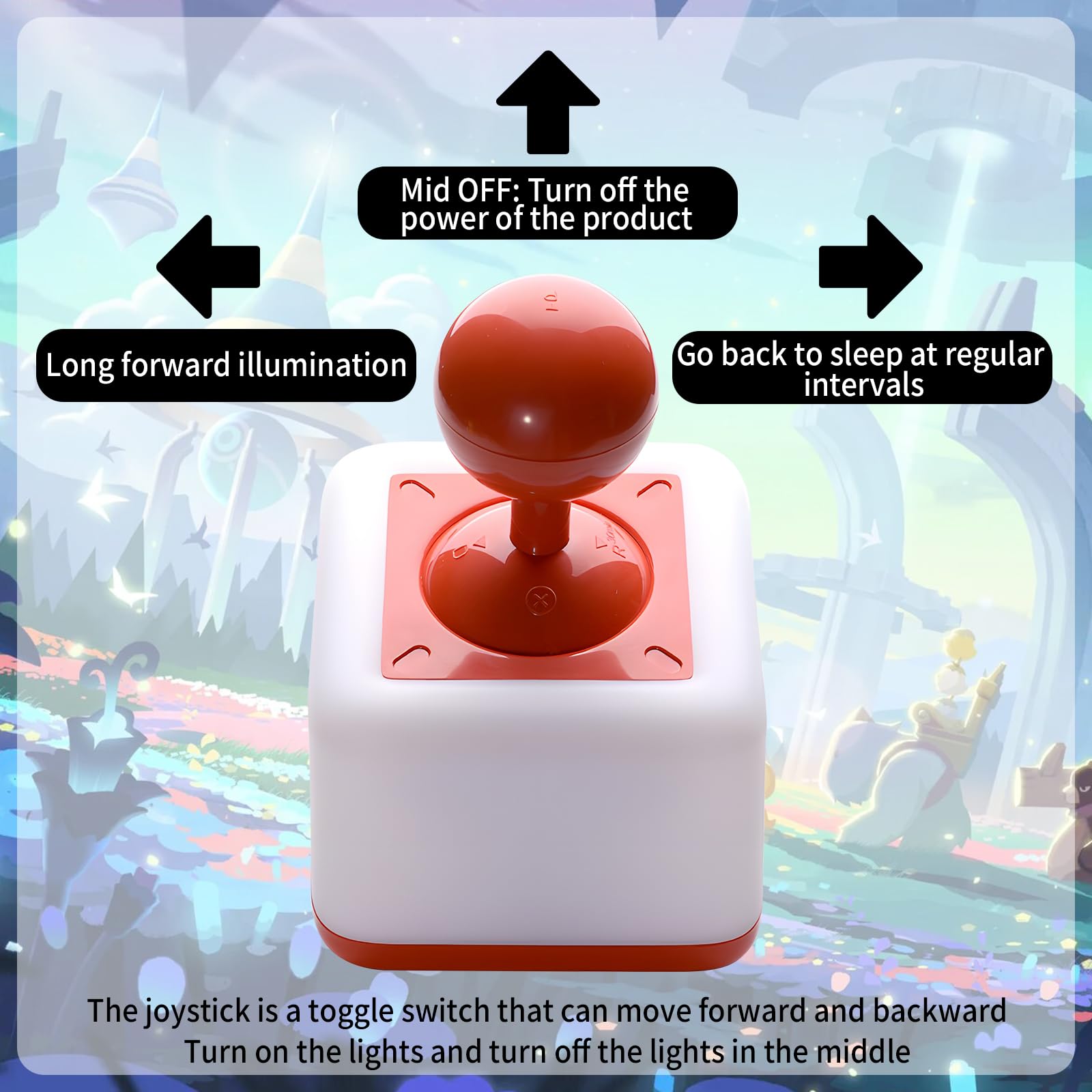 HPYDIY Rocker Night Light Red low-light setting creates sleep-friendly ambience.