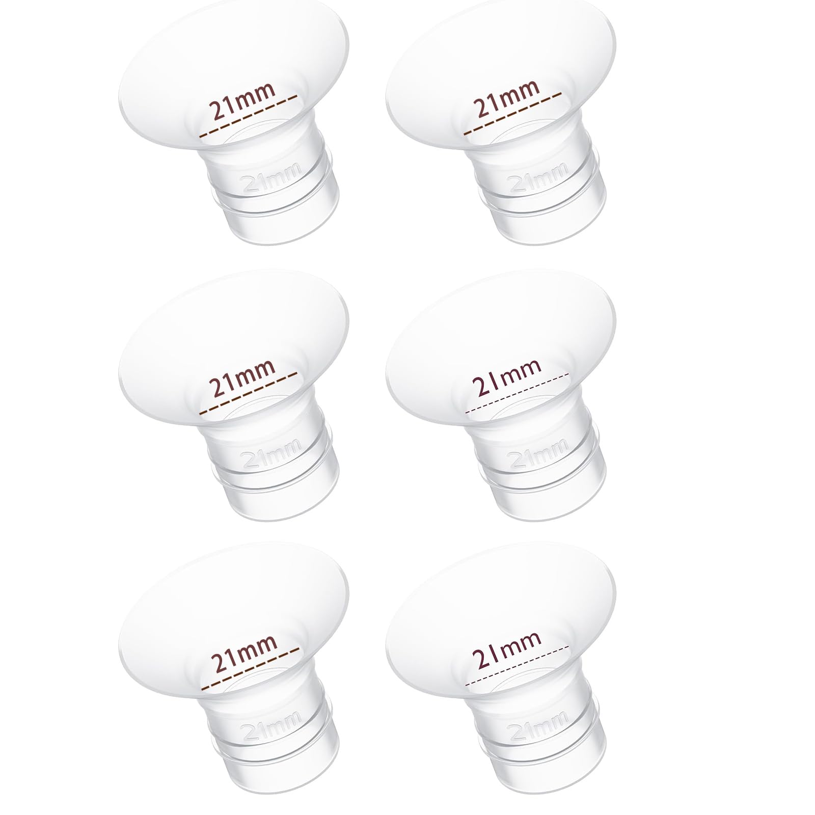 Hranio 21mm flange insert six-pack shown for comfortable pumping compatibility.