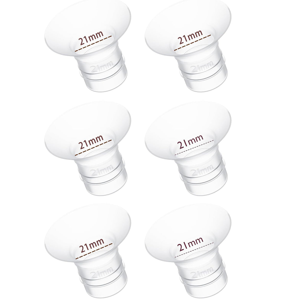 Hranio 21mm flange insert six-pack shown for comfortable pumping compatibility.