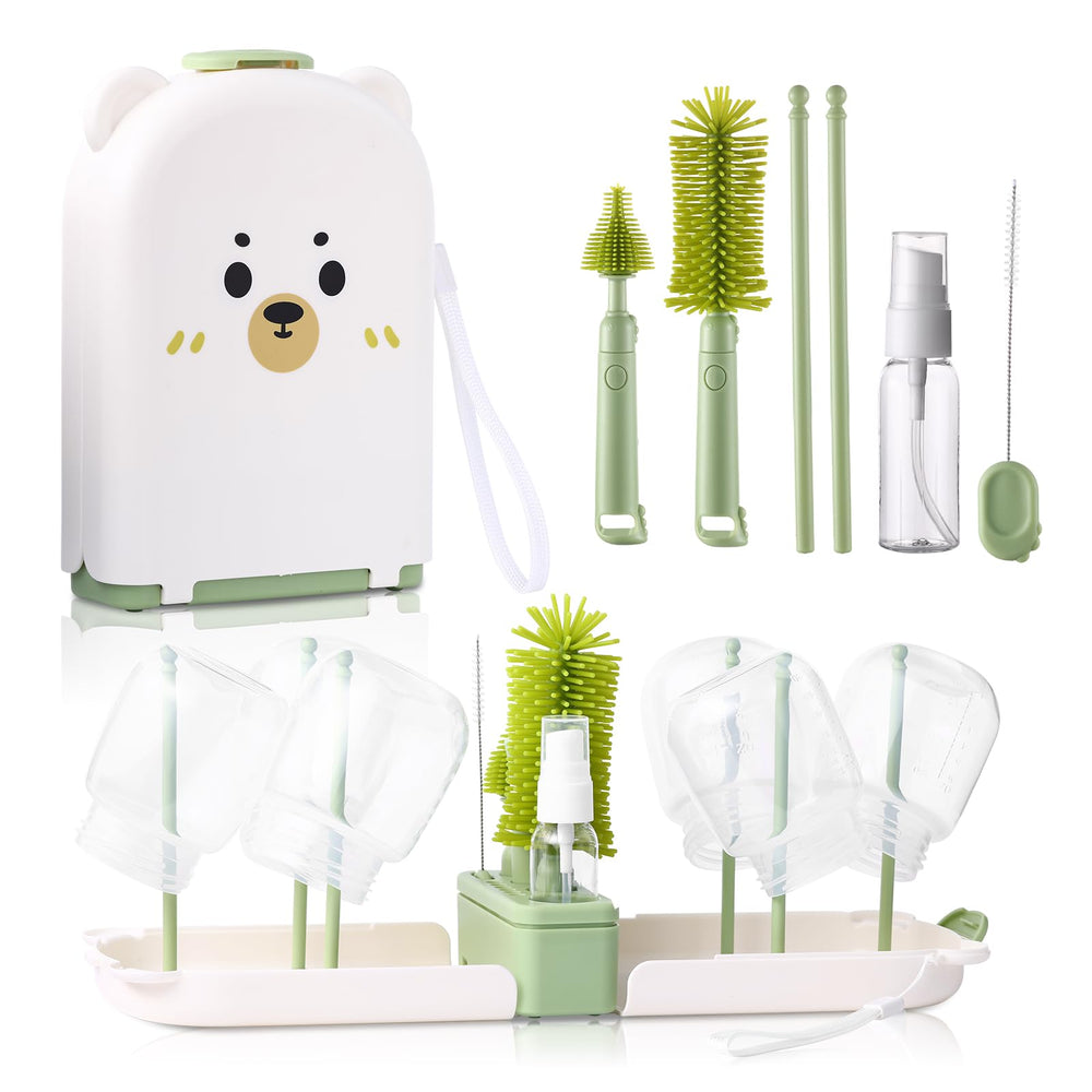 Hranio bottle cleaner set folding rack for travel and drying bottles