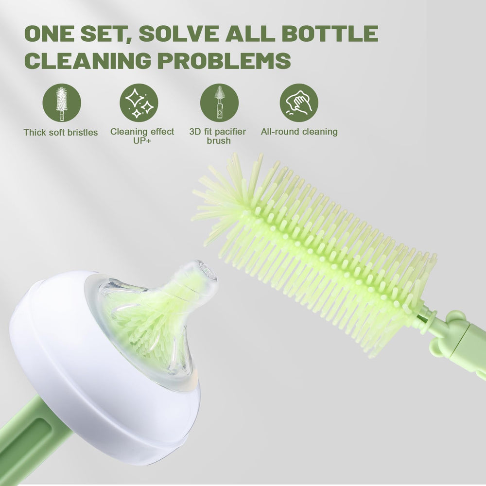 Hranio silicone bottle brush durable BPA-free cleaning for bottles and parts.