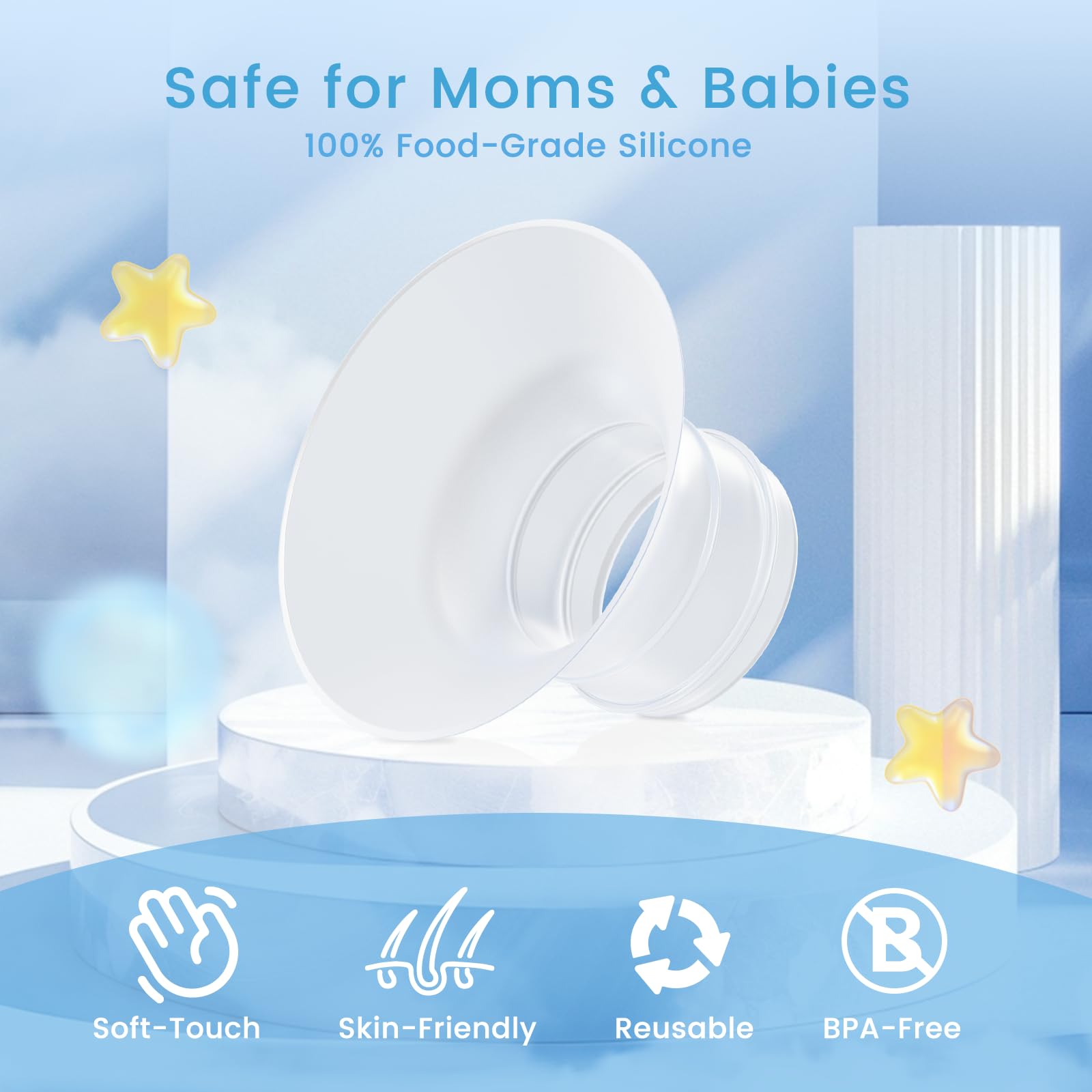 Hranio BPA-free flange insert; safe milk contact for everyday pumping.