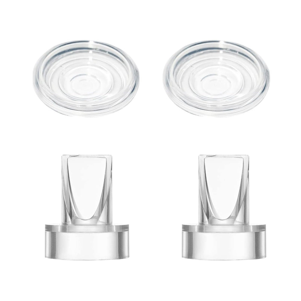 Hranio duckbill valve with milk-flow control for wearable pumps.