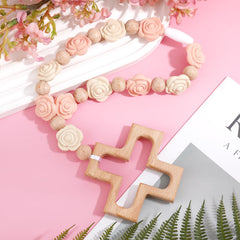 HrEtngiz baptism gift boys cross roses, meaningful keepsake for boys' christening.