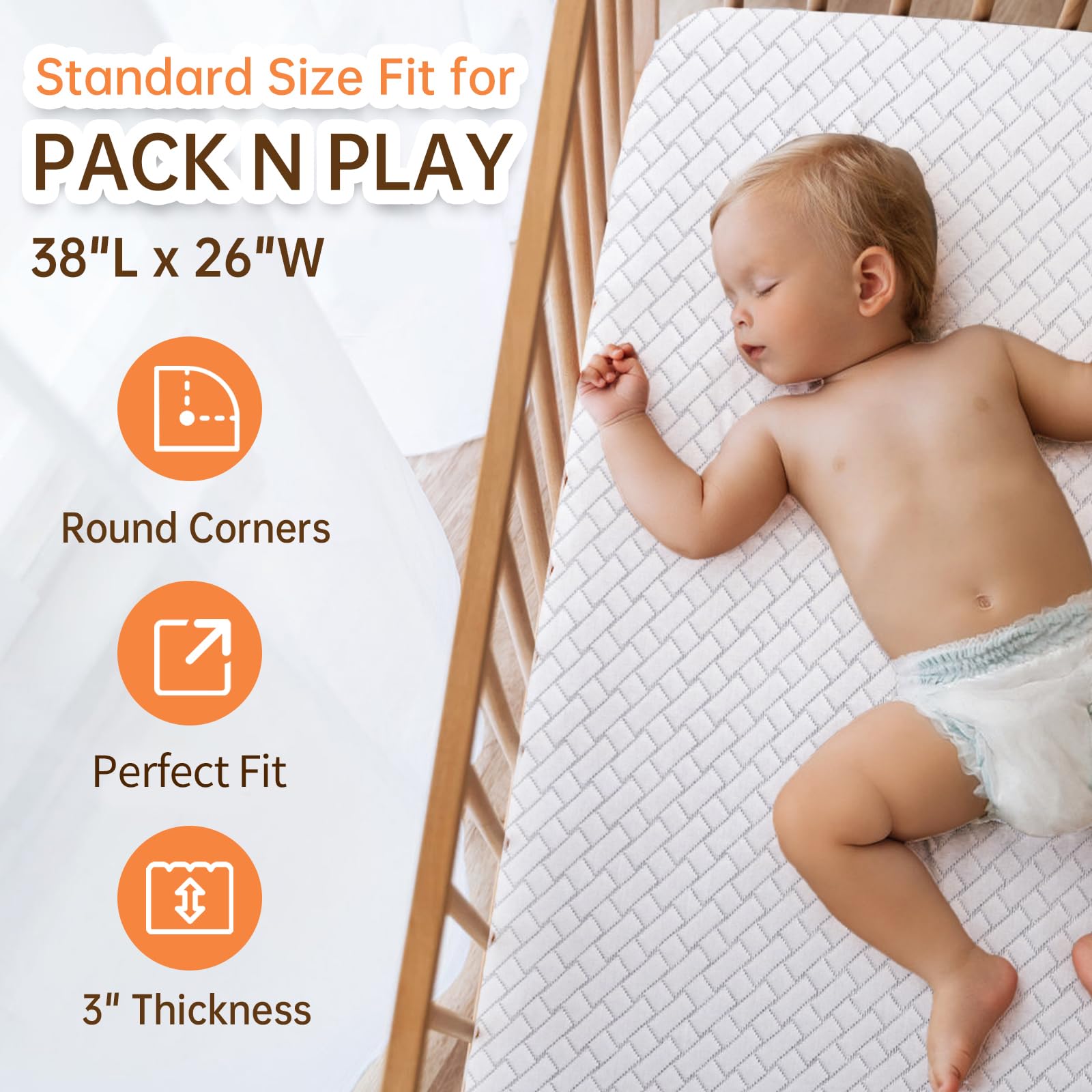 HREVAI pack n play mattress CertiPUR-US foam emphasizes safe materials