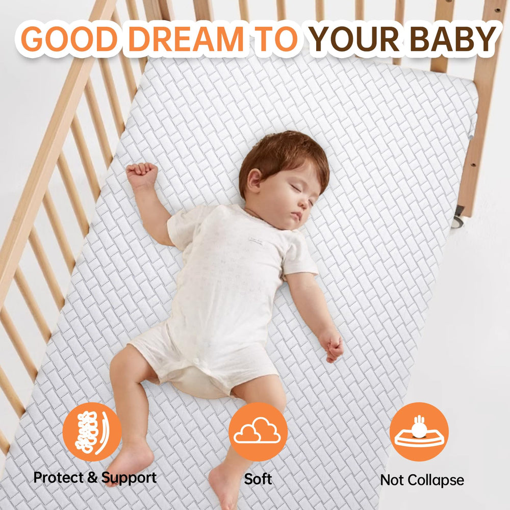 HREVAI pack n play mattress non-slip bottom keeps mat stable