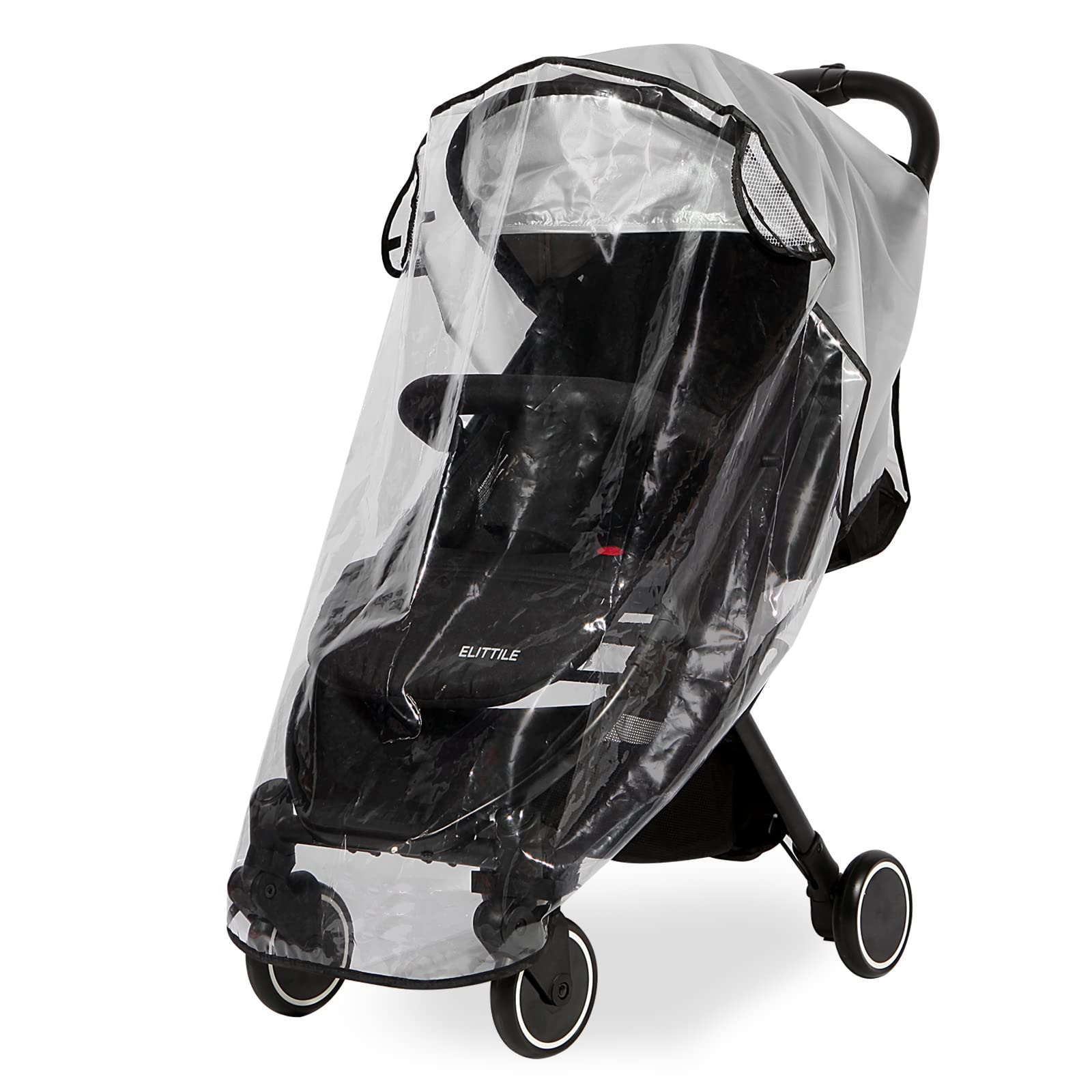 Hrzeem Clear Stroller Rain Cover with window view keeps baby visible and comfortable.