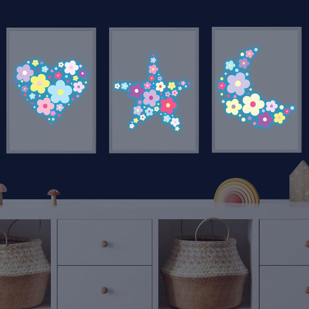 HSDSH Kids' Bedroom Flower Wall Decor set on a wall for playful decor