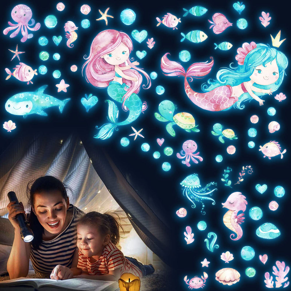 HSDSH mermaid wall decals self-adhesive for smooth surfaces