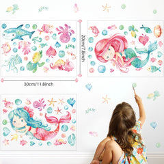 HSDSH mermaid wall stickers waterproof PVC with strong adhesion for flexible placement