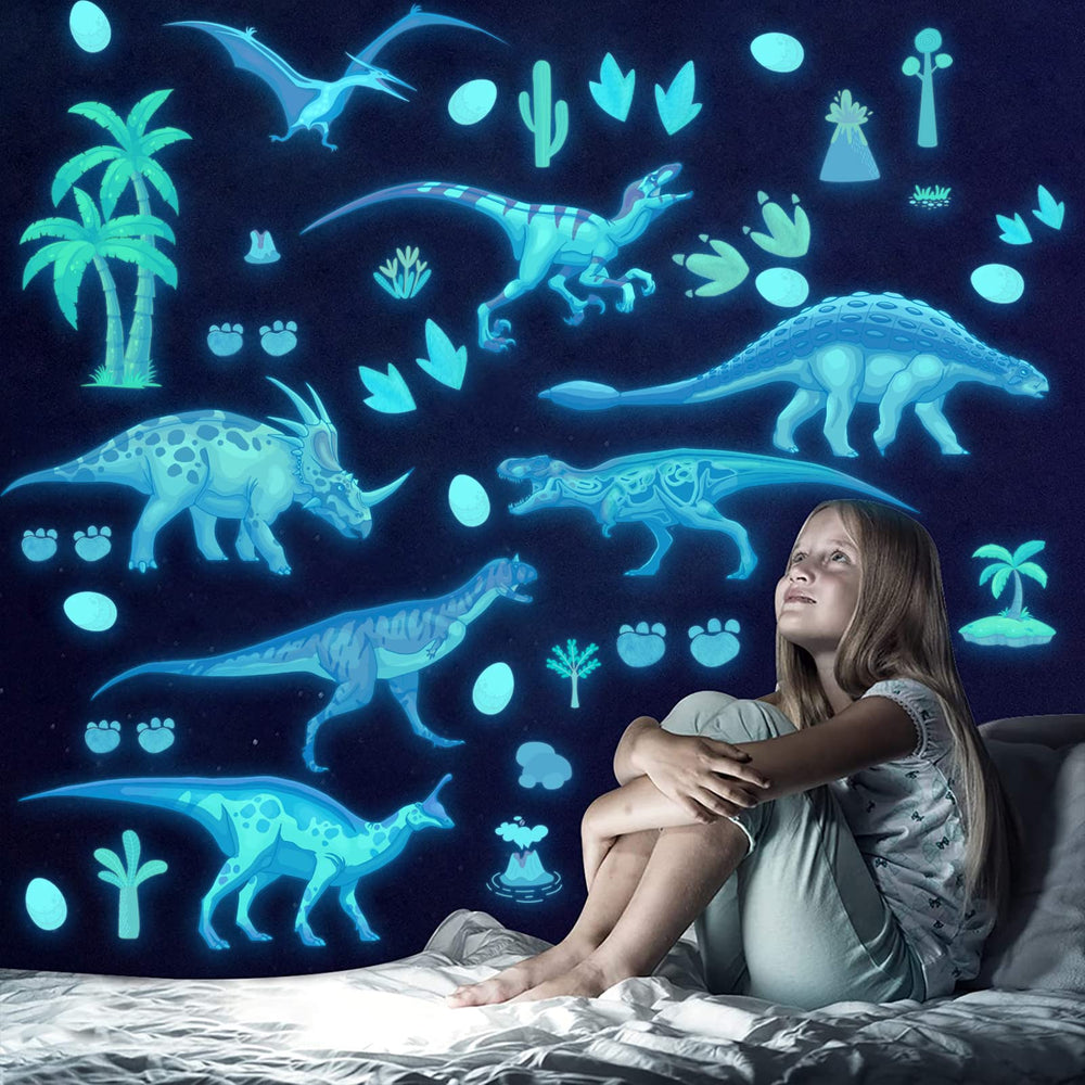 HSDSH self-adhesive dinosaur wall stickers apply easily with no glue and no residue.