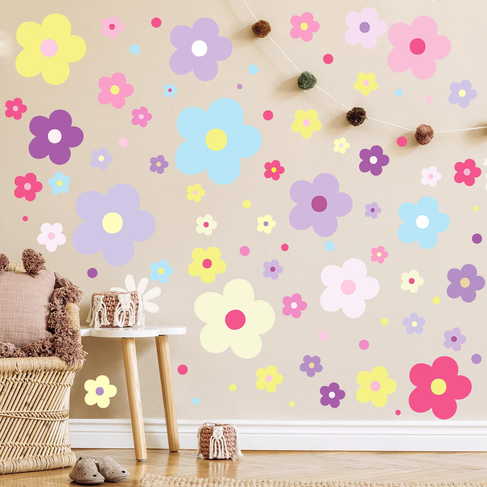 HSDSH Self-Adhesive Flower Wall Stickers easy to apply and reposition