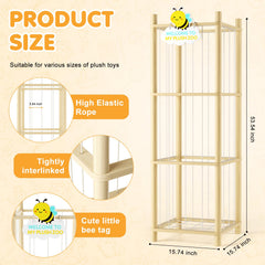 Hsenowi sturdy pine wood frame emphasizes durable storage with natural finish.