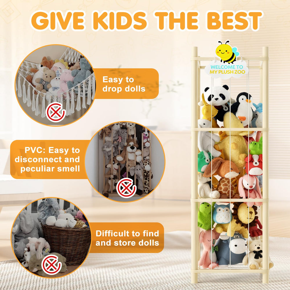 Hsenowi versatile stuffed animal storage keeps plush collection organized.