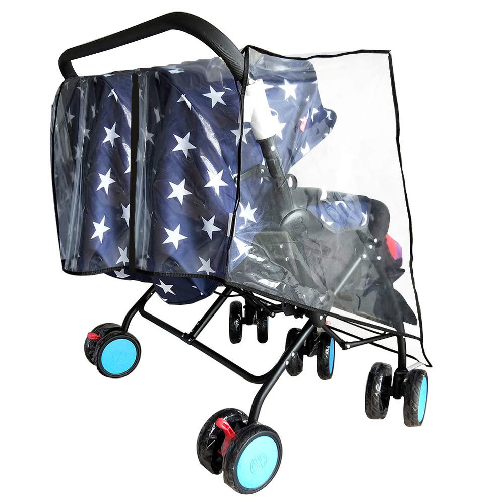 HSJH Weather Shield side-by-side stroller coverage with breathable vents improves airflow