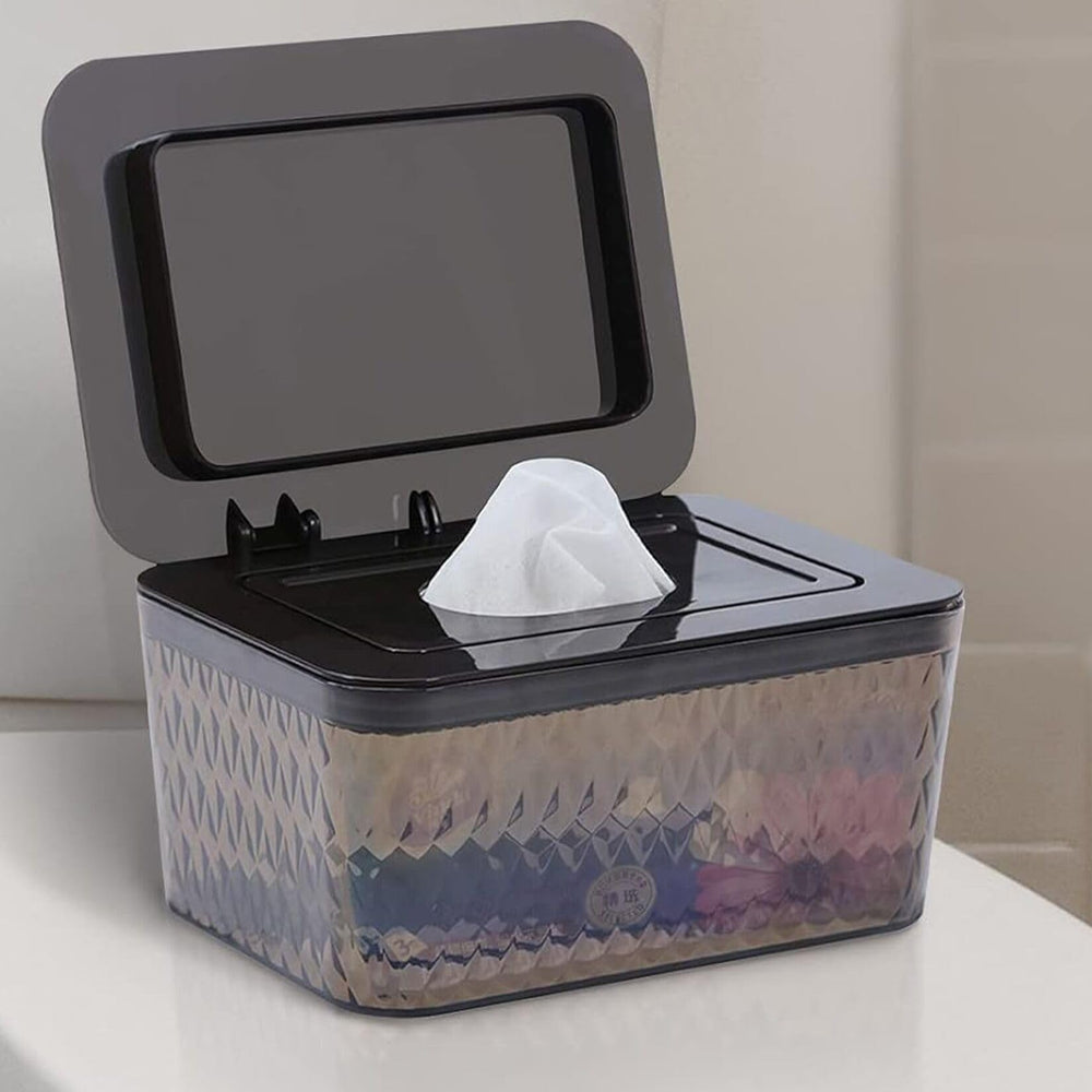 HSWT compact wipes case sits neatly on a bathroom counter