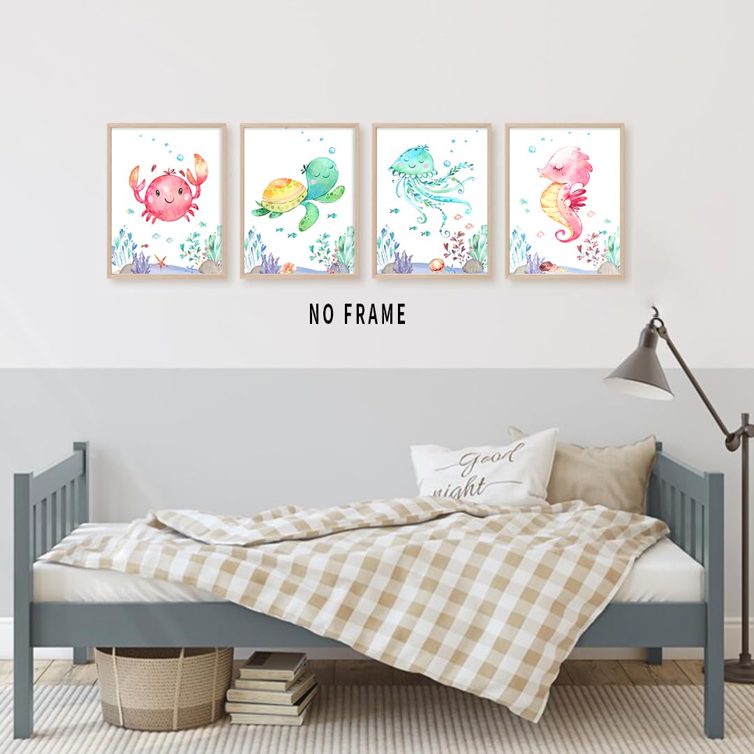 HUACANVASART crab print enhances bathroom decor with gentle undersea accents.