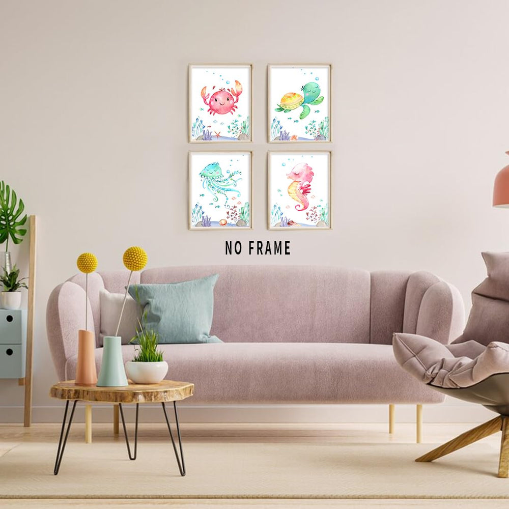 HUACANVASART hippocampus print inspires imaginative sea life storytelling in bedrooms.