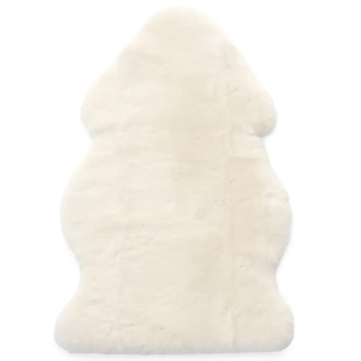 HUAHOO ivory white lambskin rug sized 75 by 105 cm ideal for cribs.