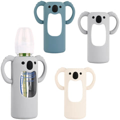 HUAKENER 3-pack silicone sleeves with handles in packaging for simple bottle prep and safe grip.