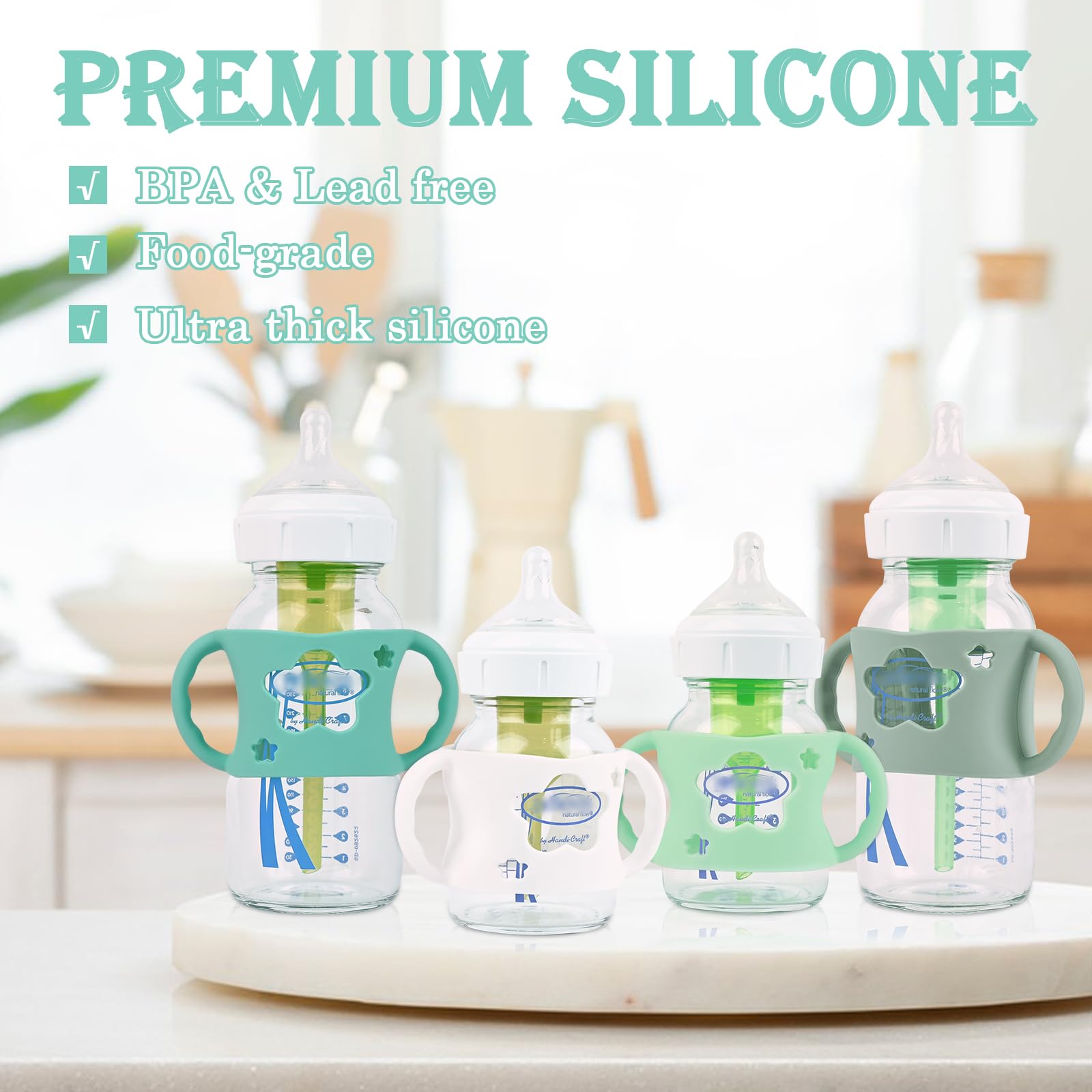 HUAKENER silicone handles are dishwasher-safe for quick cleanup