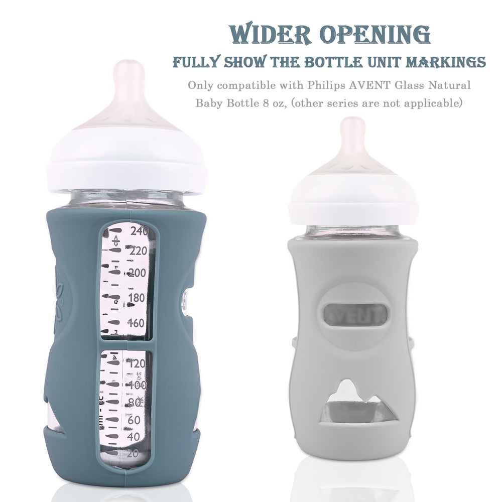 HUAKENER apricot sleeve on Avent bottle makes bottle easy to spot and grip.