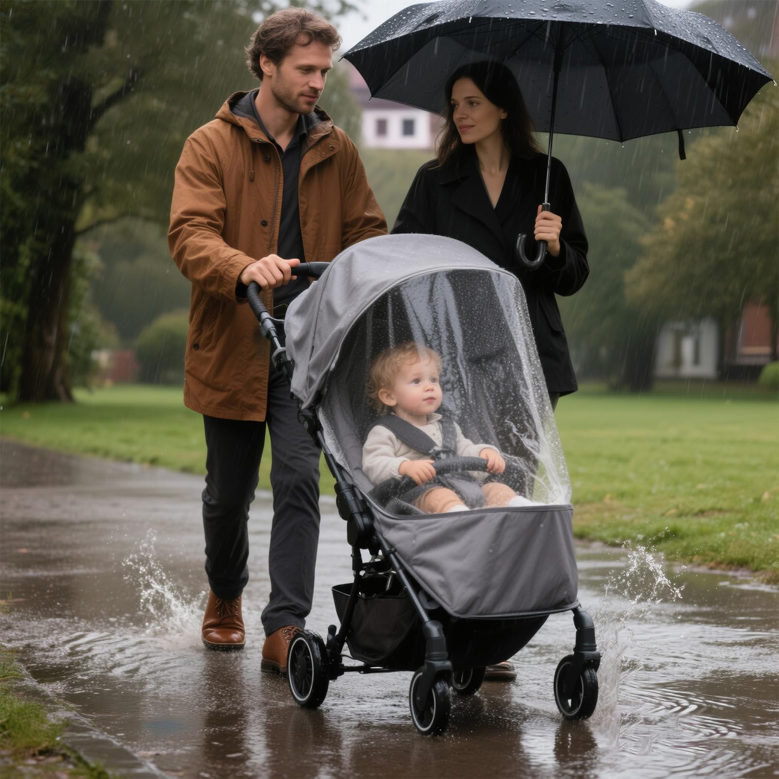 HuanRanYo rain cover folds compactly for travel and storage.