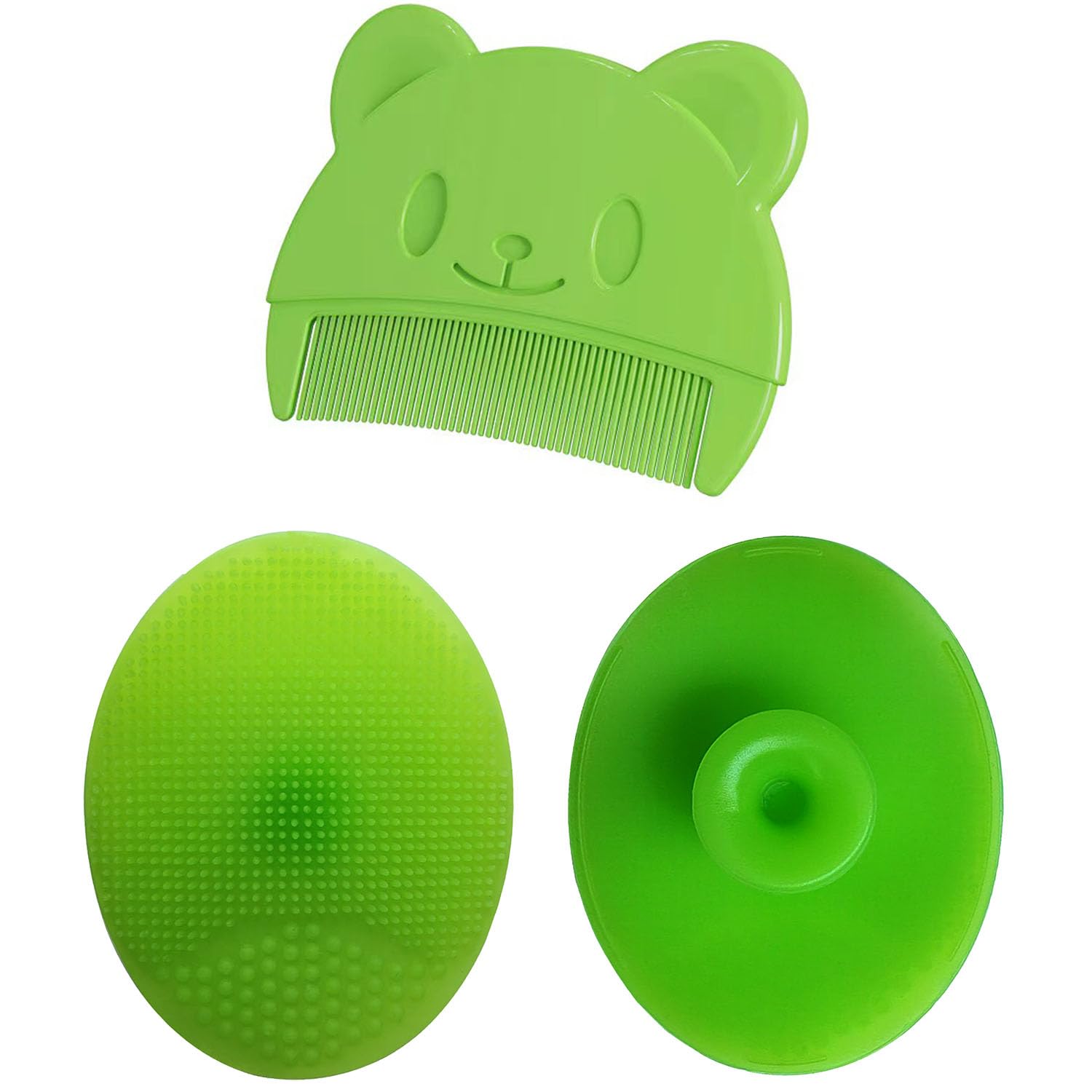 Huayingmei baby bath brush green set for gentle scalp cleansing