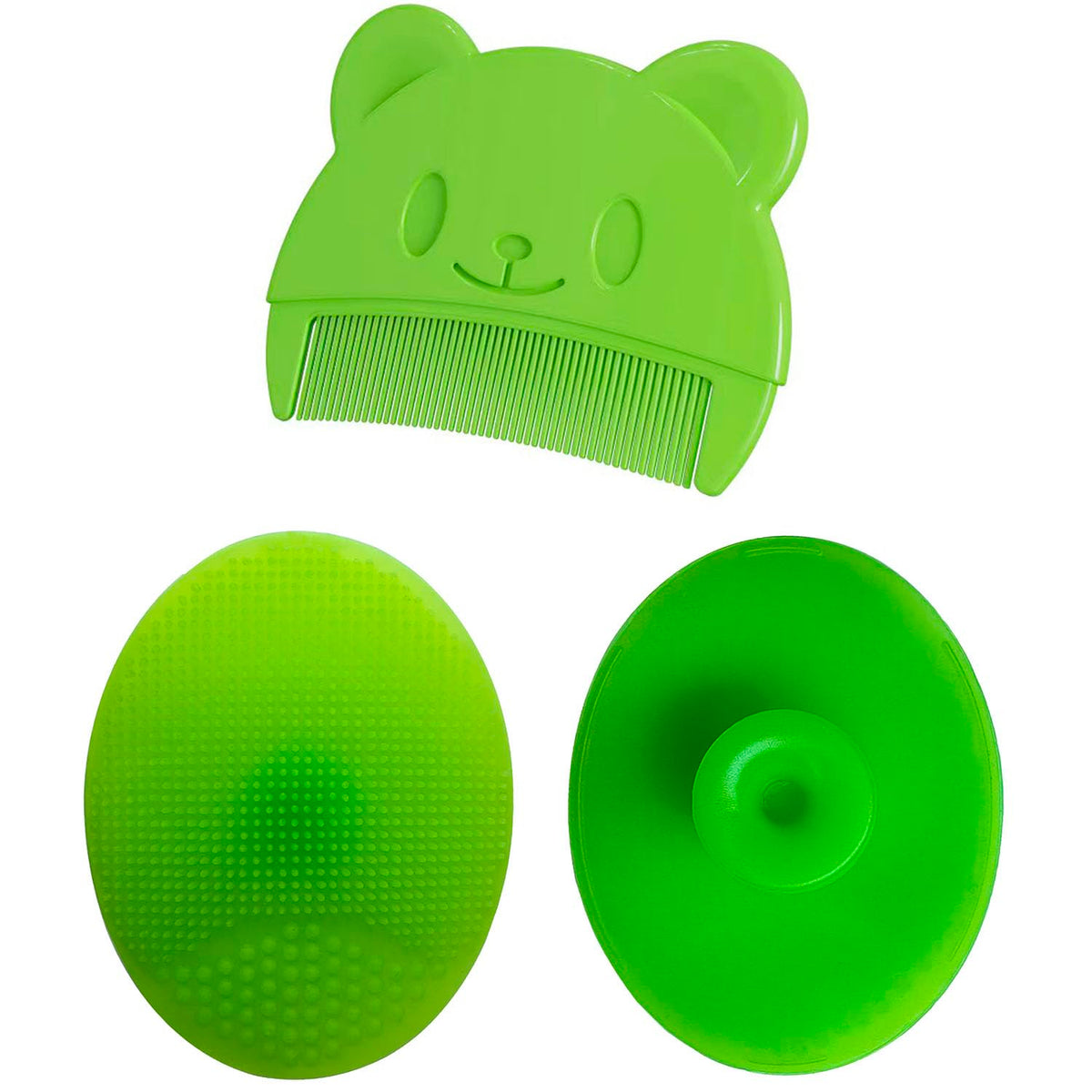 Huayingmei baby bath brush green set for gentle scalp cleansing