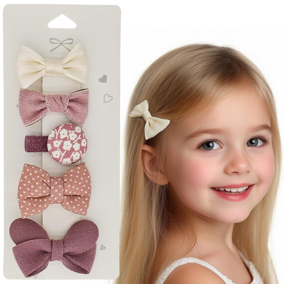 HUAZHENQI-GH pink bow clip provides gentle, secure hold for toddlers