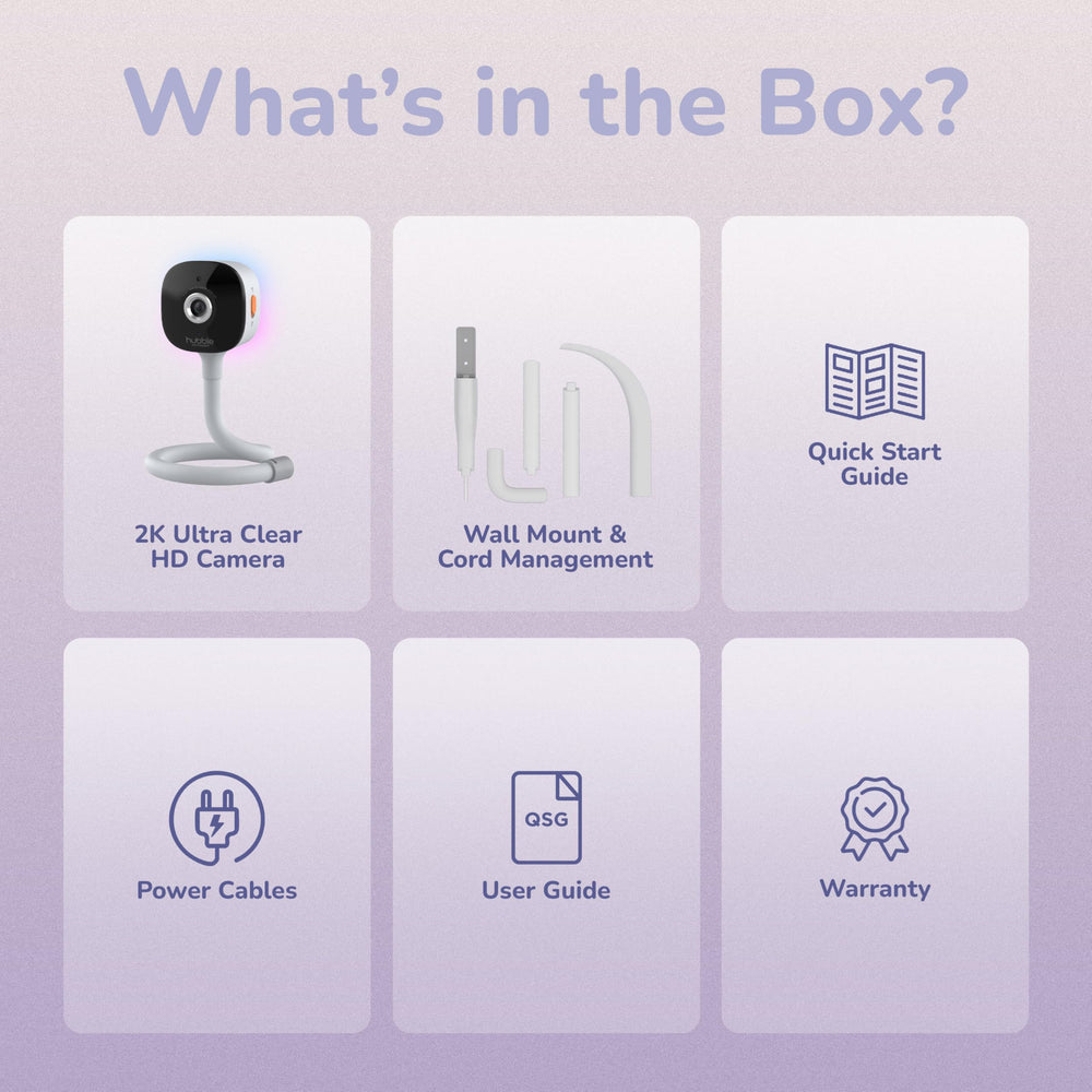HUBBLE CONNECTED GoBaby AI Camera flexible mount enables quick angle adjustments.