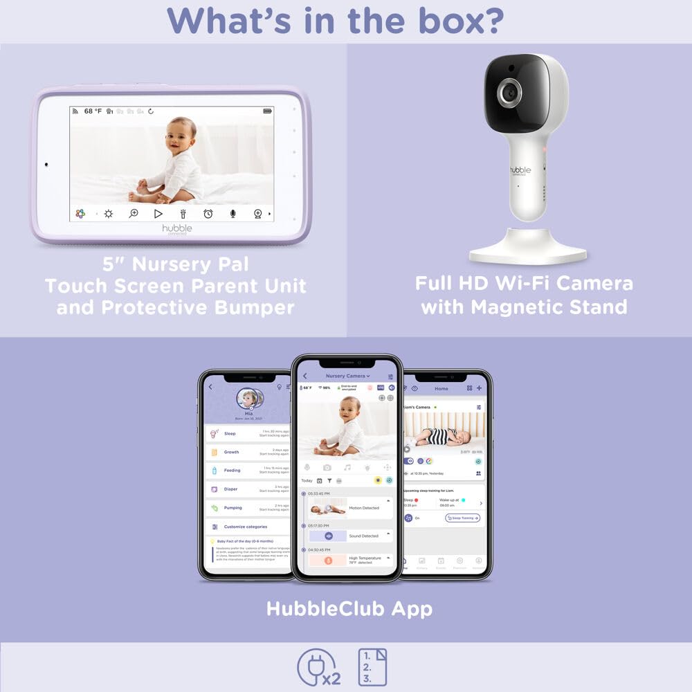 HUBBLE CONNECTED Nursery Pal Cloud Touch two-way talk lets you soothe from another room.