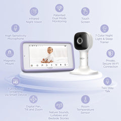 HUBBLE CONNECTED Nursery Pal Cloud Touch wifi-mode app view enhances remote monitoring on your phone.