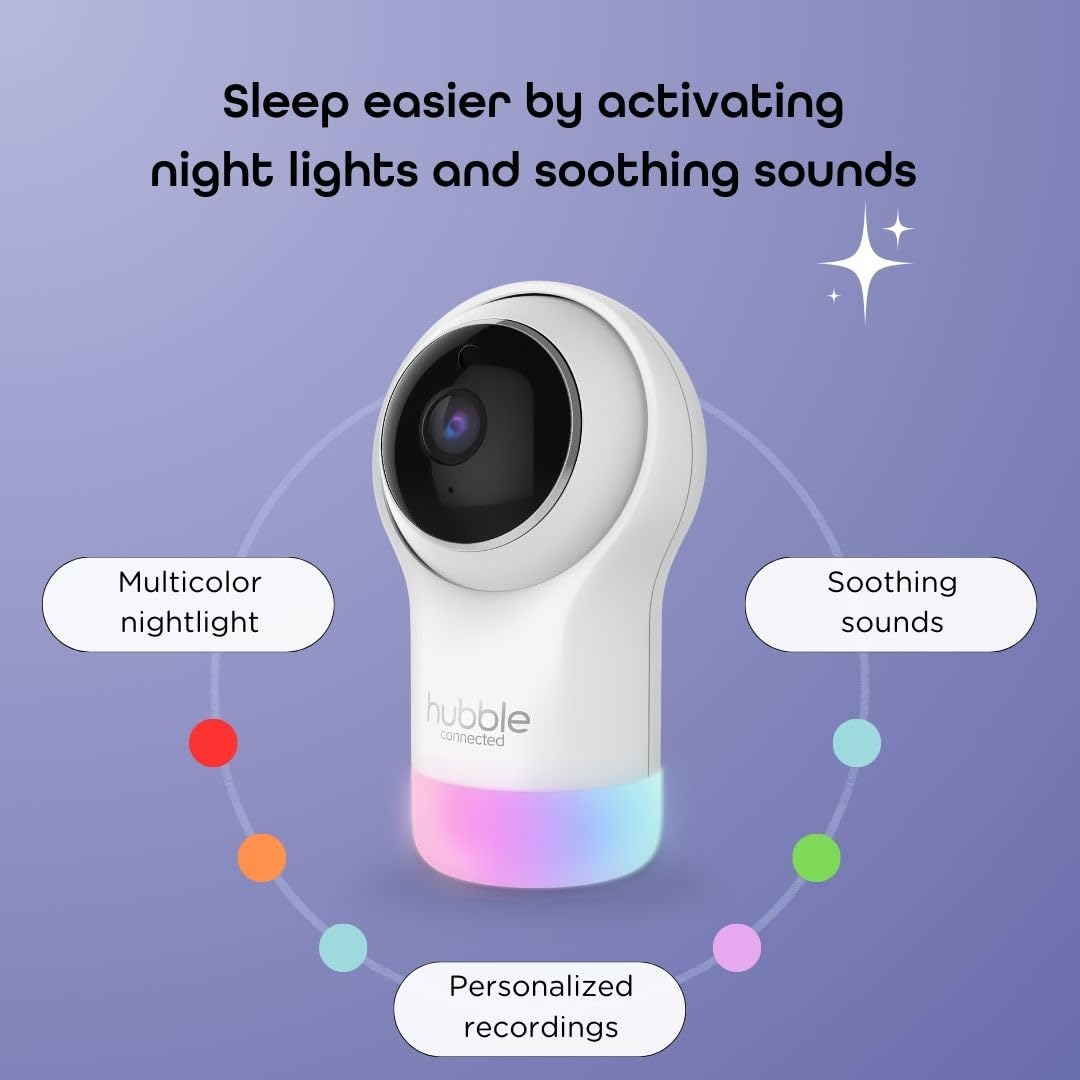 Hubble Connected Nursery Pal Glow snapshots and videos download for keepsakes.