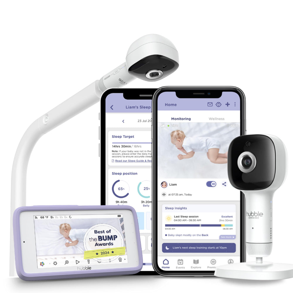 Hubble Connected SkyVision Pro camera view over crib for crystal-clear monitoring