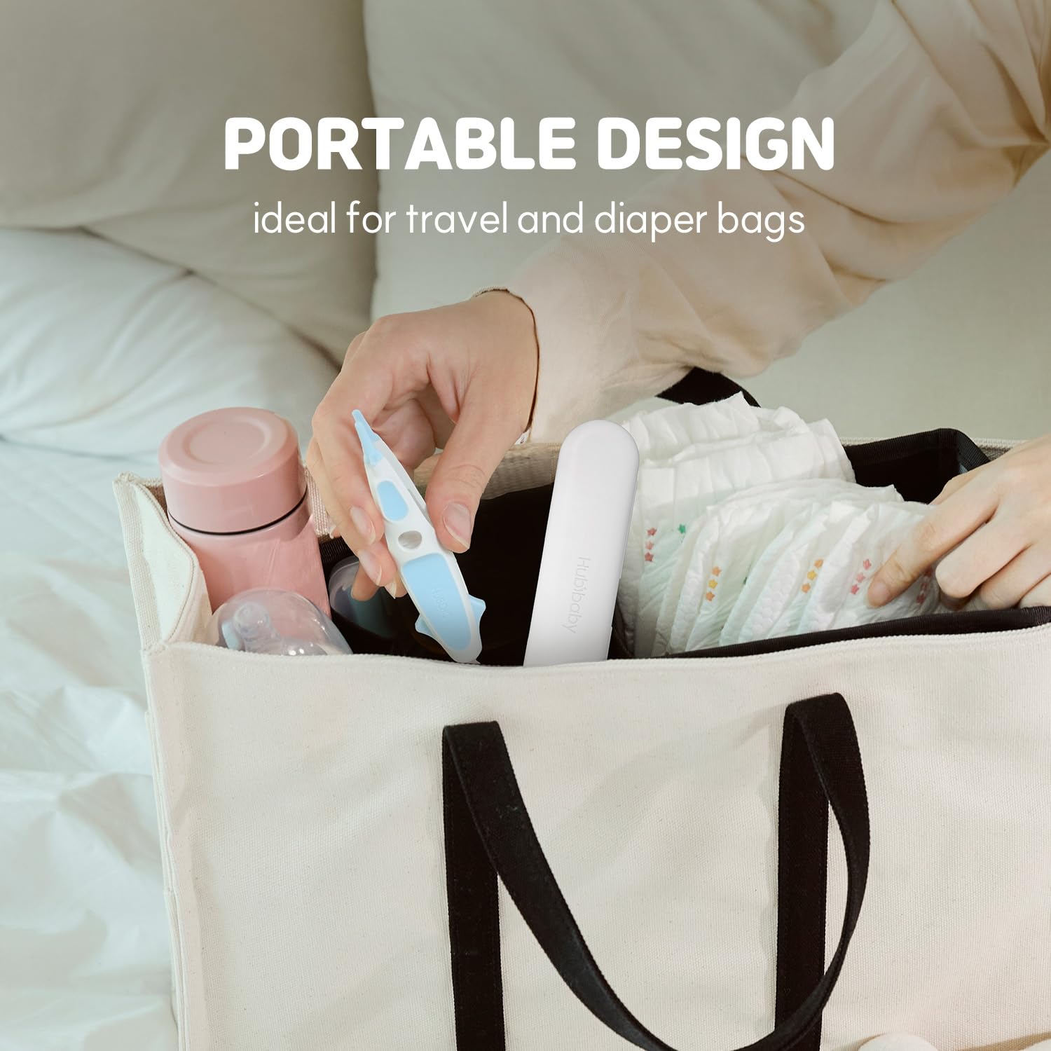 HubiBaby safety stoppers prevent deep insertion during cleaning