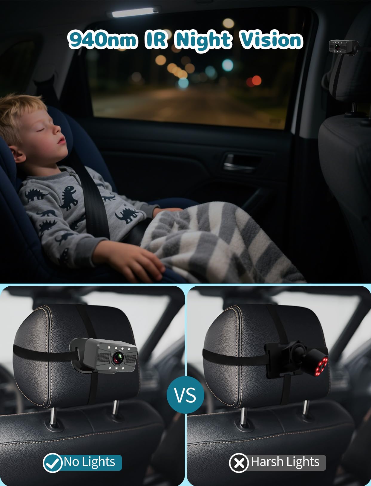 HUBOOK night vision provides soft, clear imagery during night drives