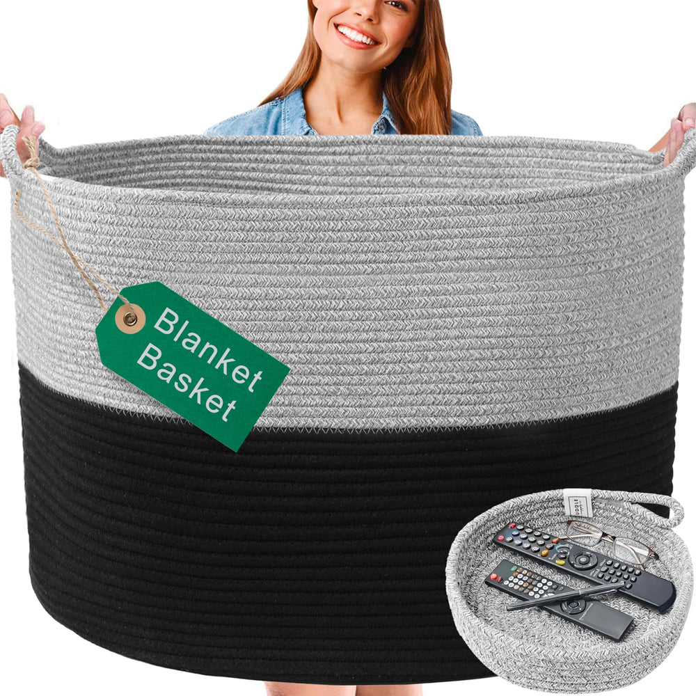 Huddle Supply Co XXXXL basket full view shows large capacity and woven texture for blankets and toys.