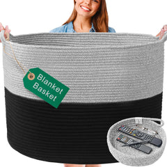 Huddle Supply Co XXXXL basket full view shows large capacity and woven texture for blankets and toys.
